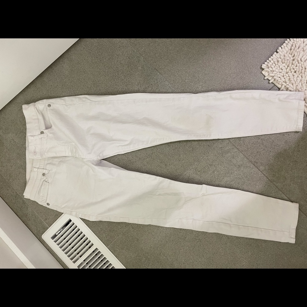 LOFT high waist white jeans